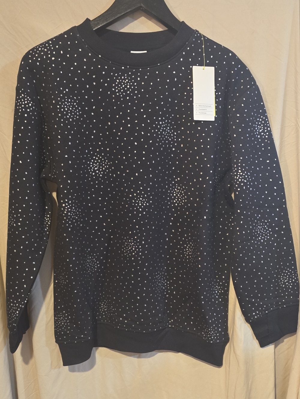 all in motion Navy Crewneck Sweatshirt with White Dot Cluster Print